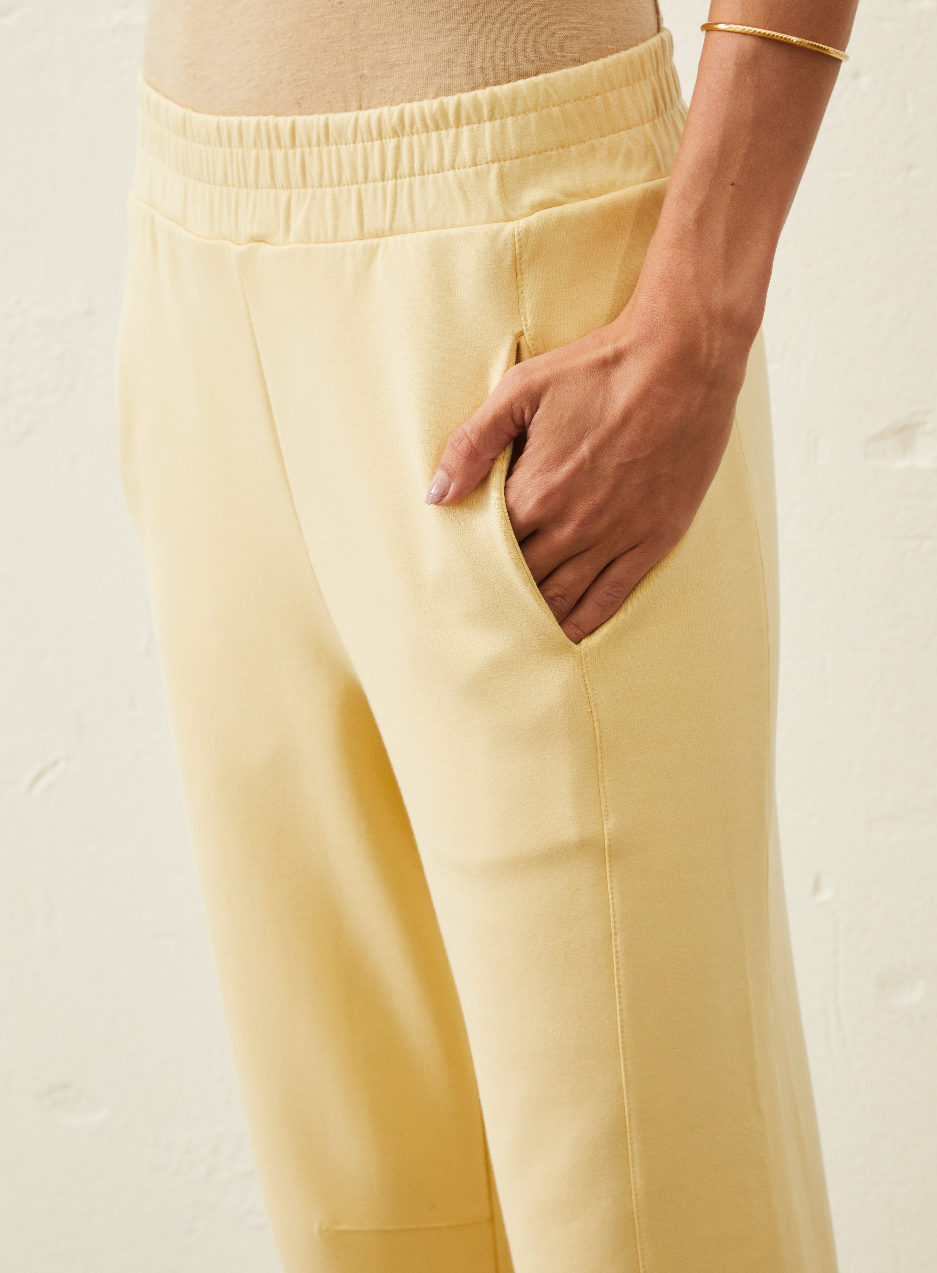 Calça De Moletom Reta - Amarelo
