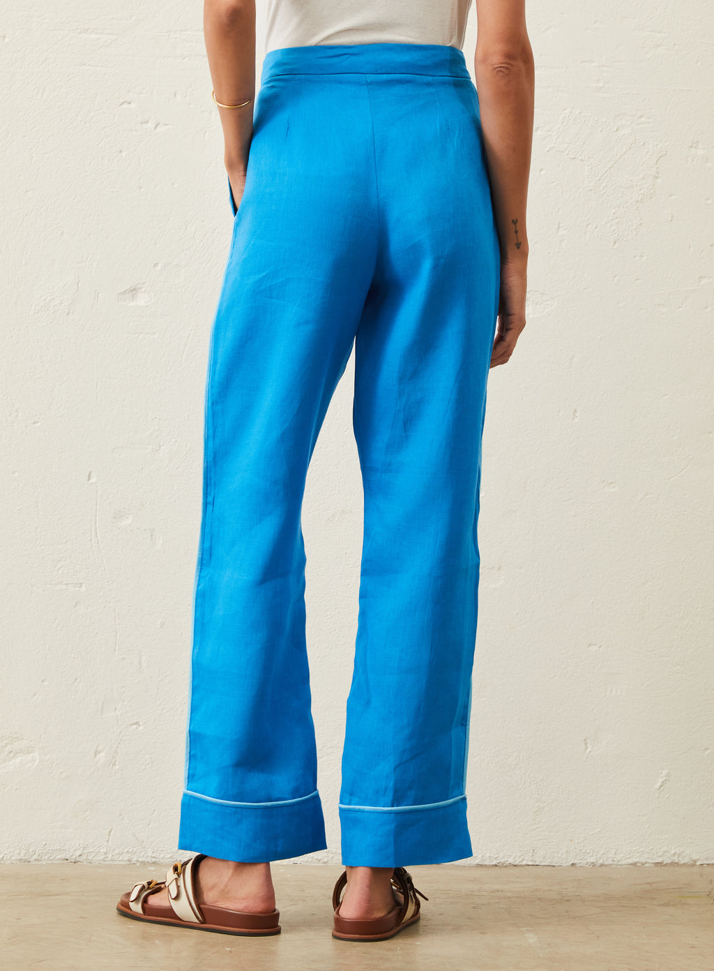 Calça Em Linho Ton Sur Ton - Azul