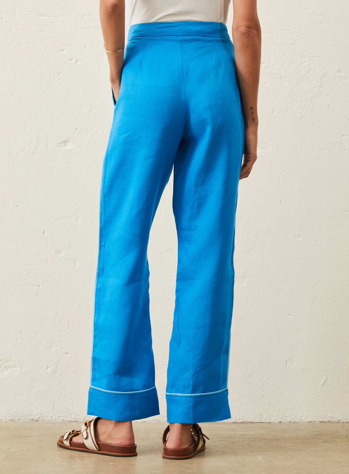 Calça Em Linho Ton Sur Ton - Azul