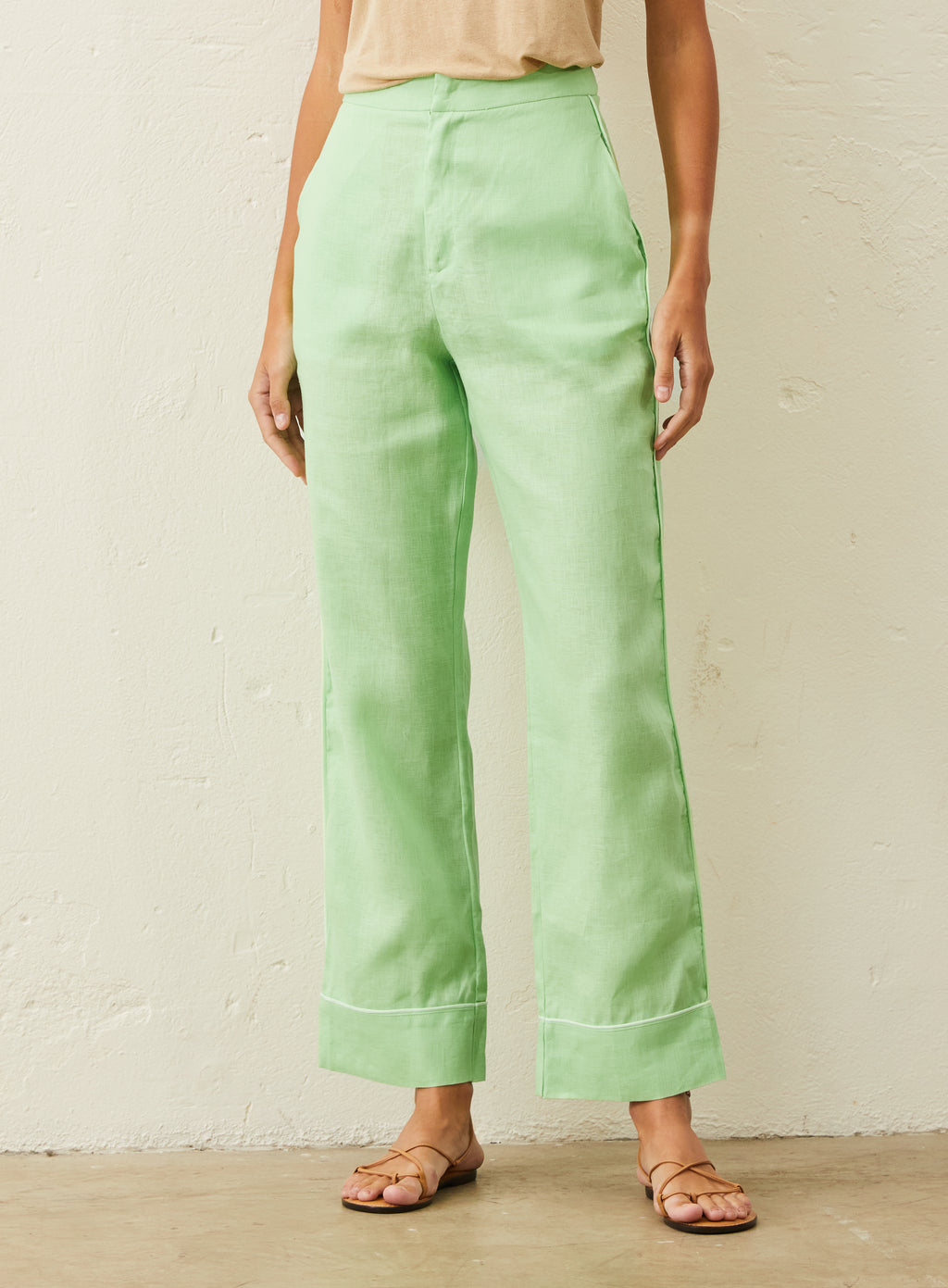 Calça Em Linho Ton Sur Ton - Verde
