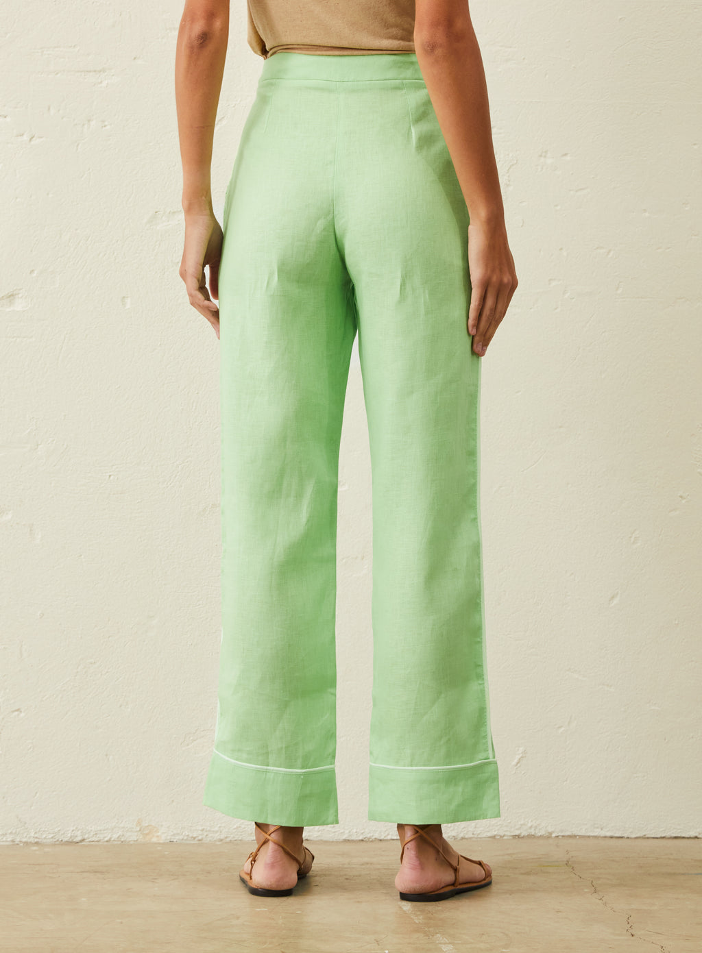 Calça Em Linho Ton Sur Ton - Verde
