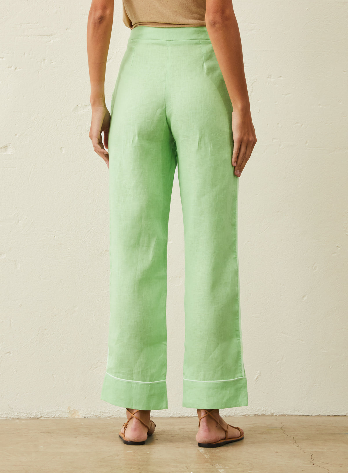 Calça Em Linho Ton Sur Ton - Verde