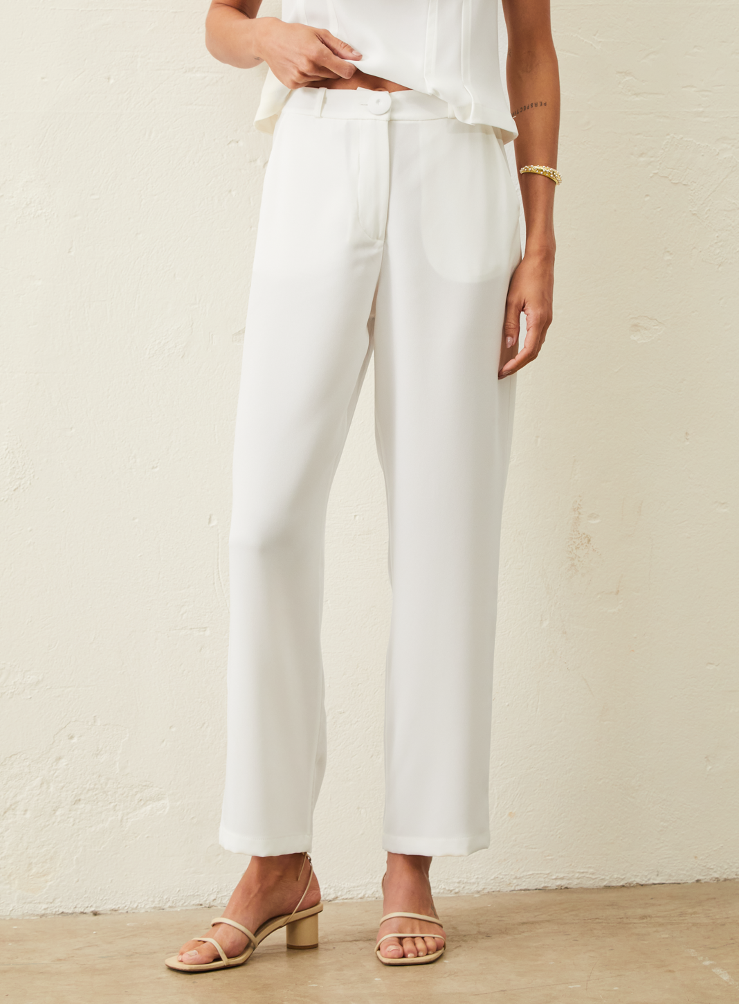 Calça Em Crepe Patou - Off-White