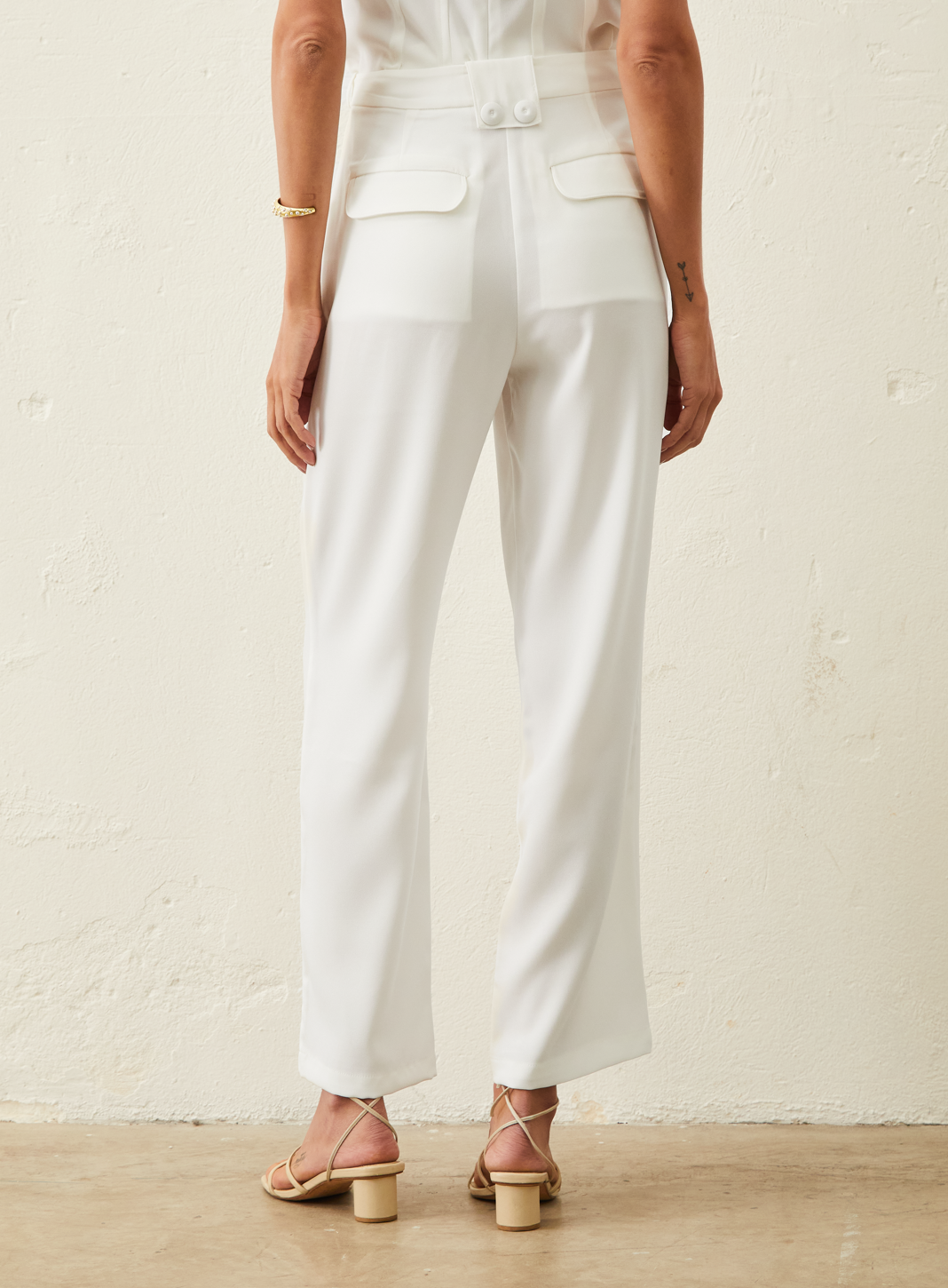 Calça Em Crepe Patou - Off-White