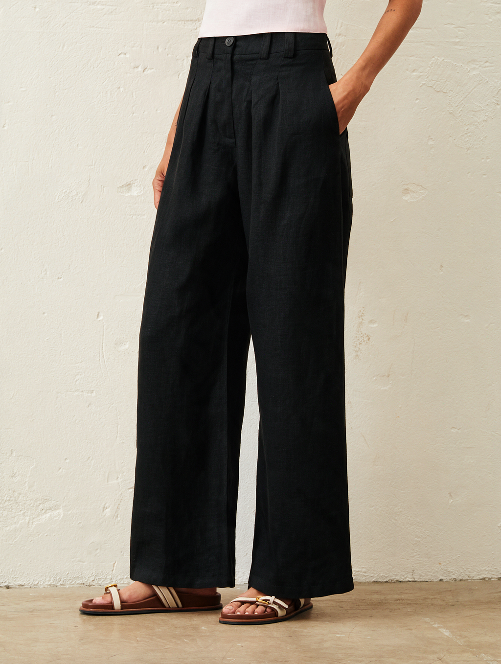 Calça De Linho - Preto