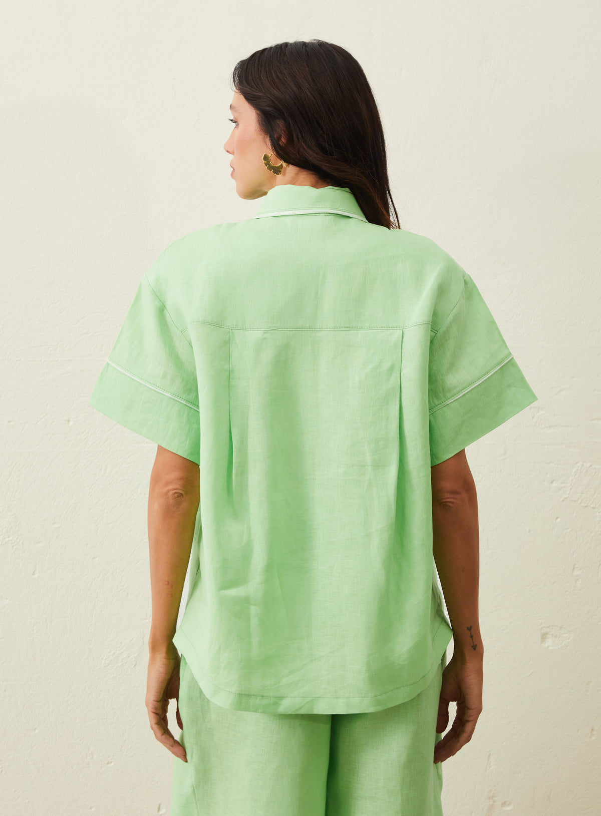 Camisa Em Linho Ton Sur Ton - Verde