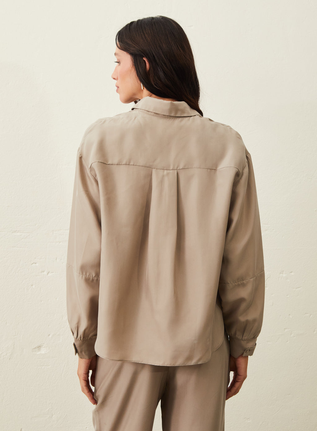 Camisa De Seda - Bege