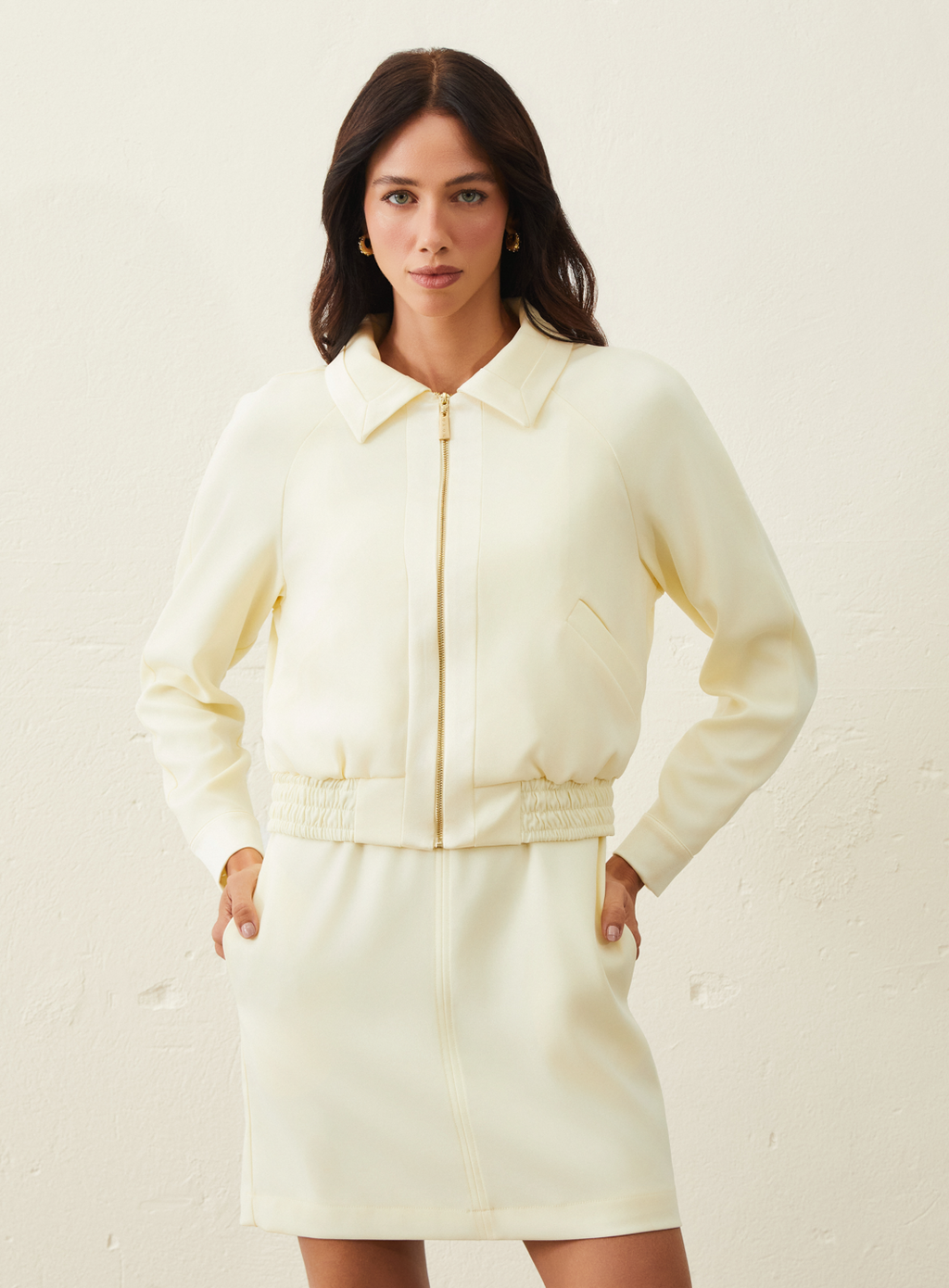 Jaqueta Em Crepe Patou - Amarelo