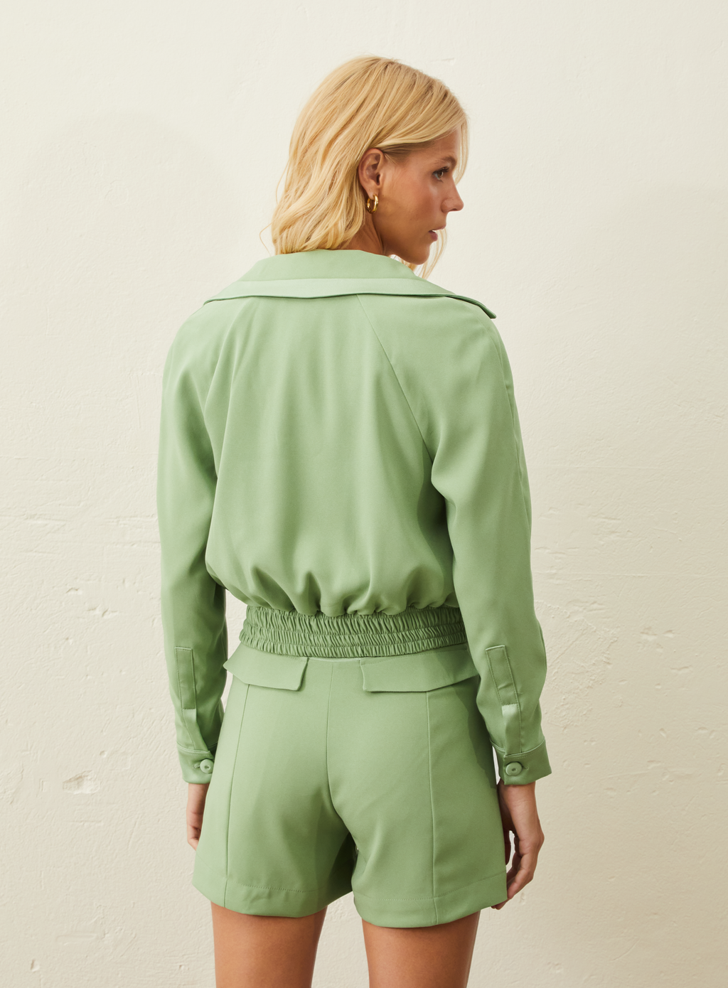 Jaqueta Em Crepe Patou - Verde