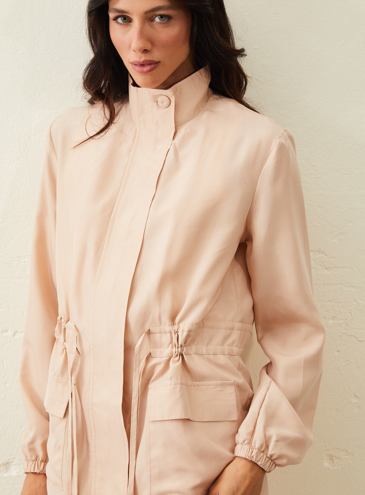 Jaqueta Parka De Seda - Rosa