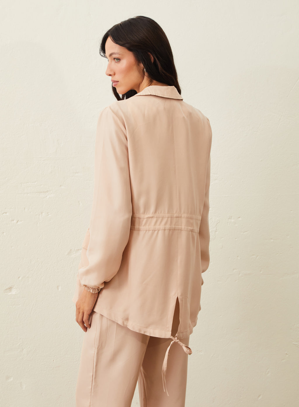 Jaqueta Parka De Seda - Rosa