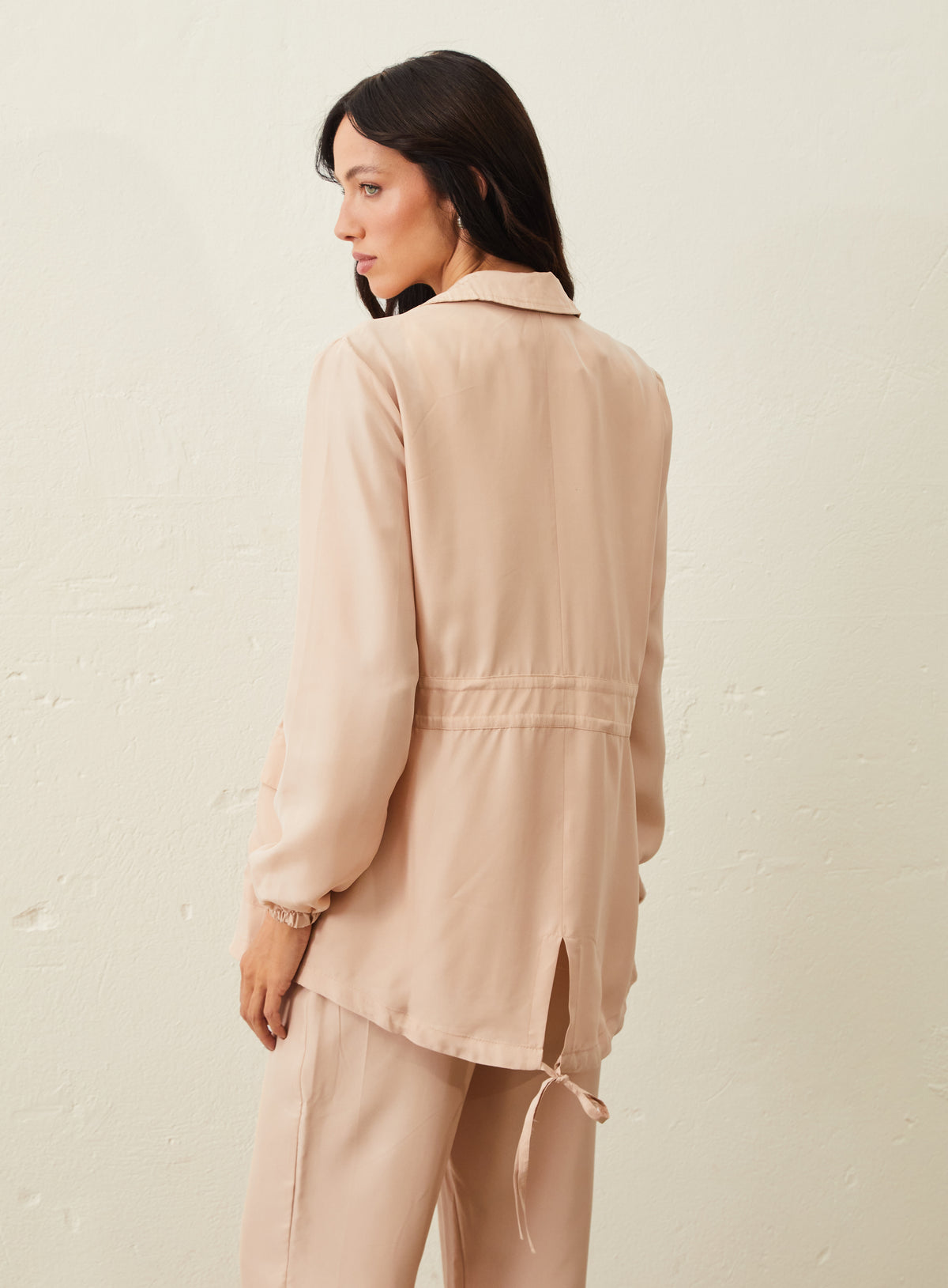 Jaqueta Parka De Seda - Rosa