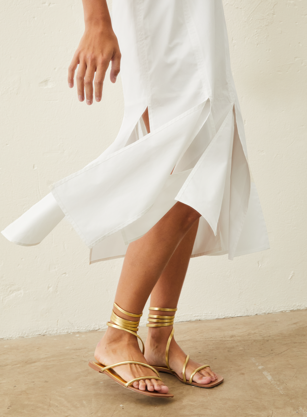 Vestido Midi Em Tricoline - Branco