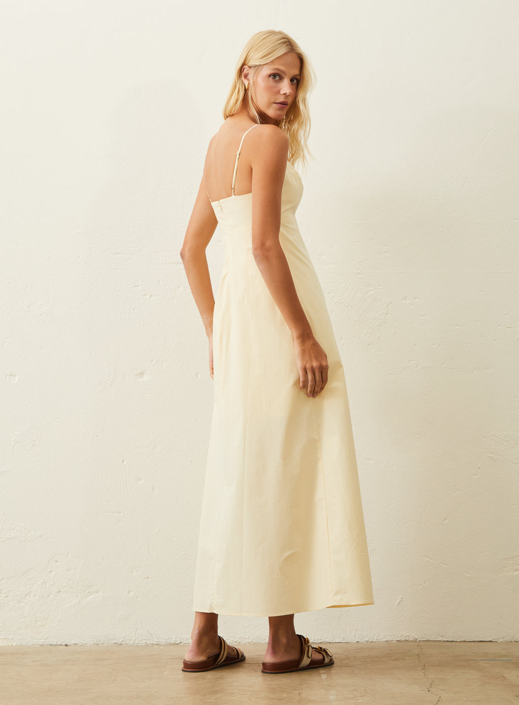 Vestido Longo Tricoline - Amarelo
