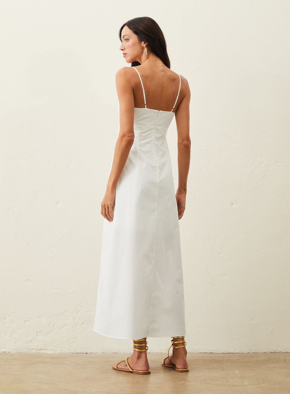 Vestido Longo Tricoline - Branco