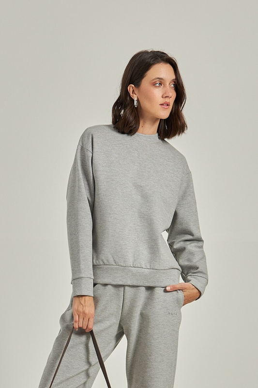Blusa mg longa Infinity - Cinza mescla