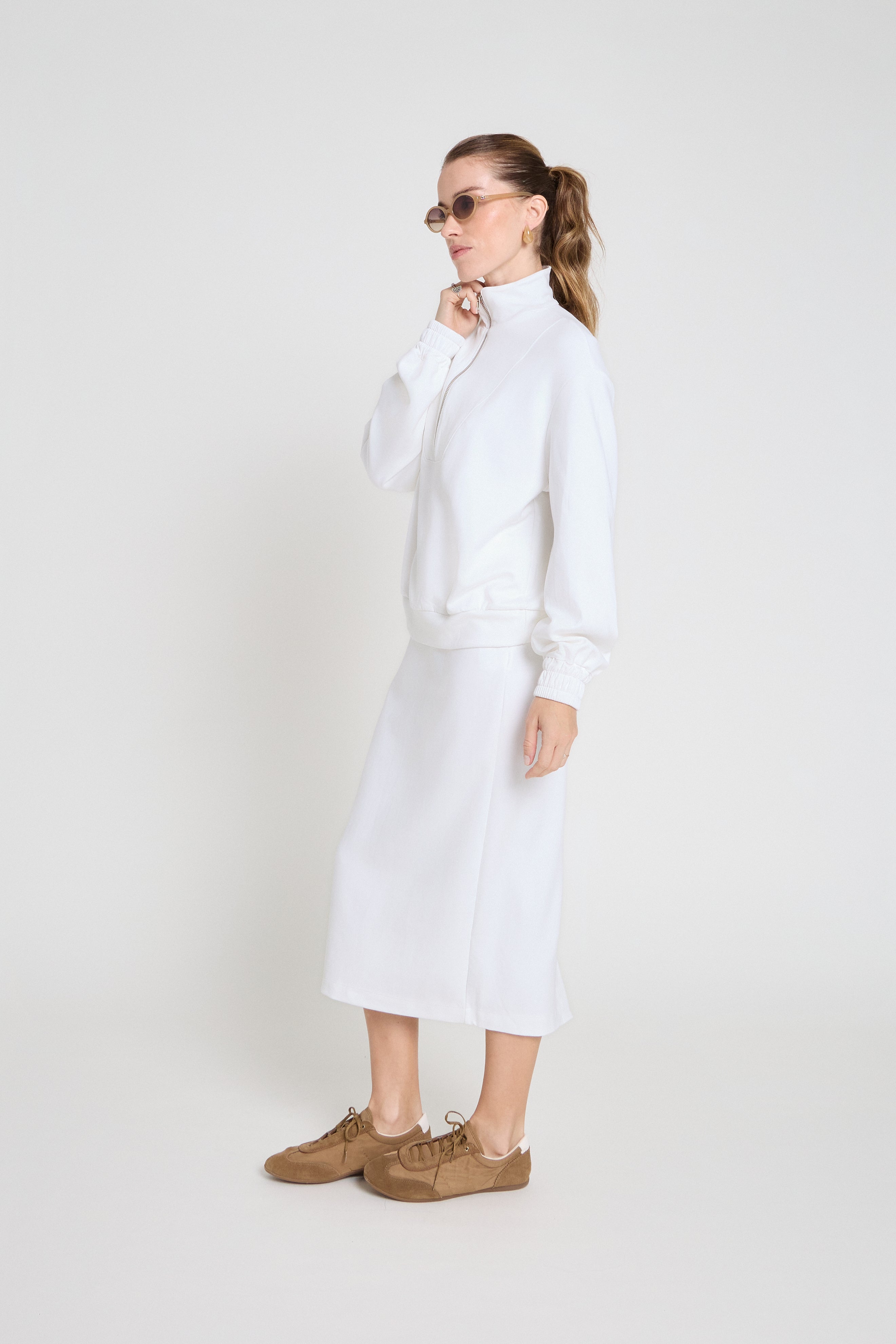 Blusão em malha de viscose - Branco