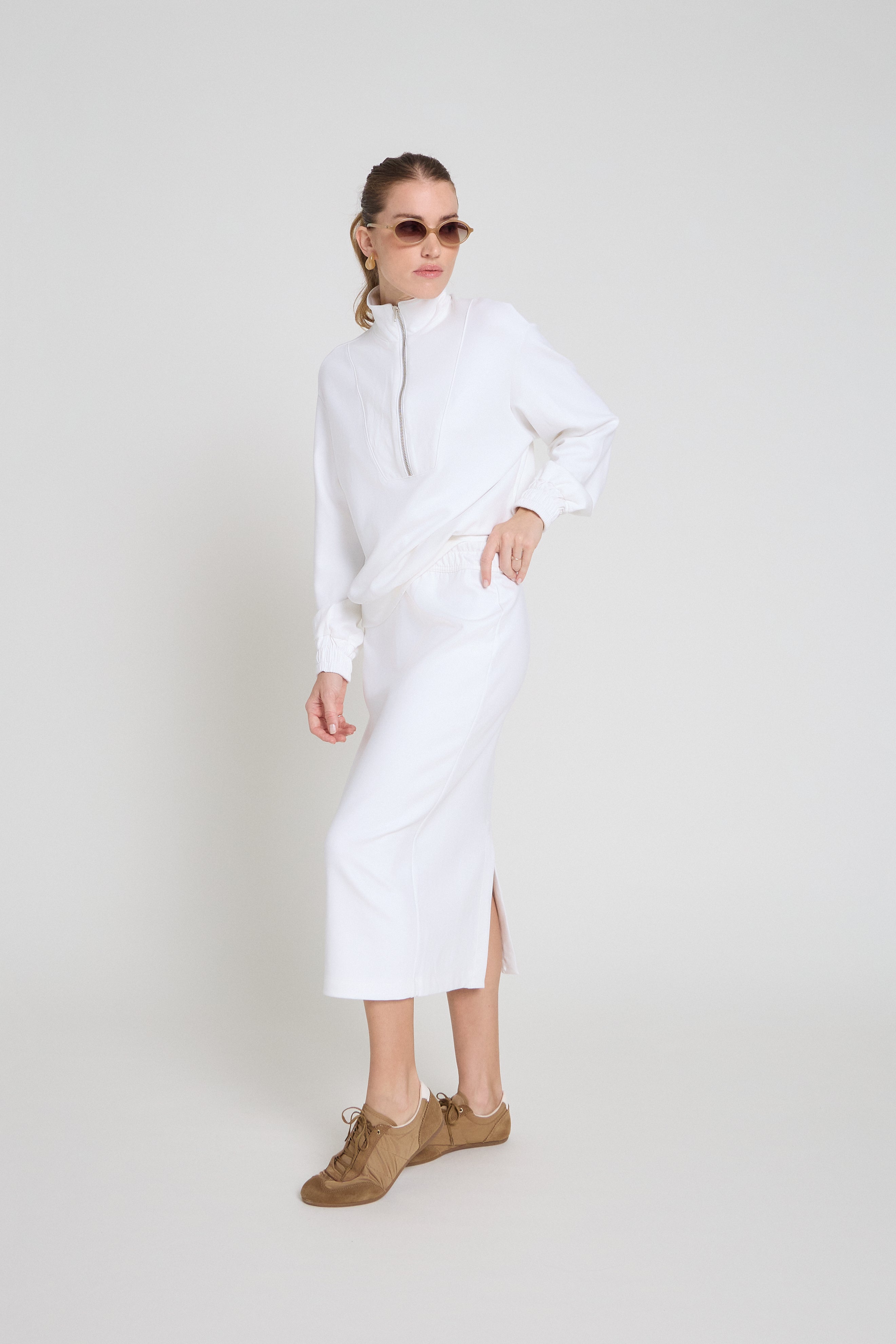 Blusão em malha de viscose - Branco