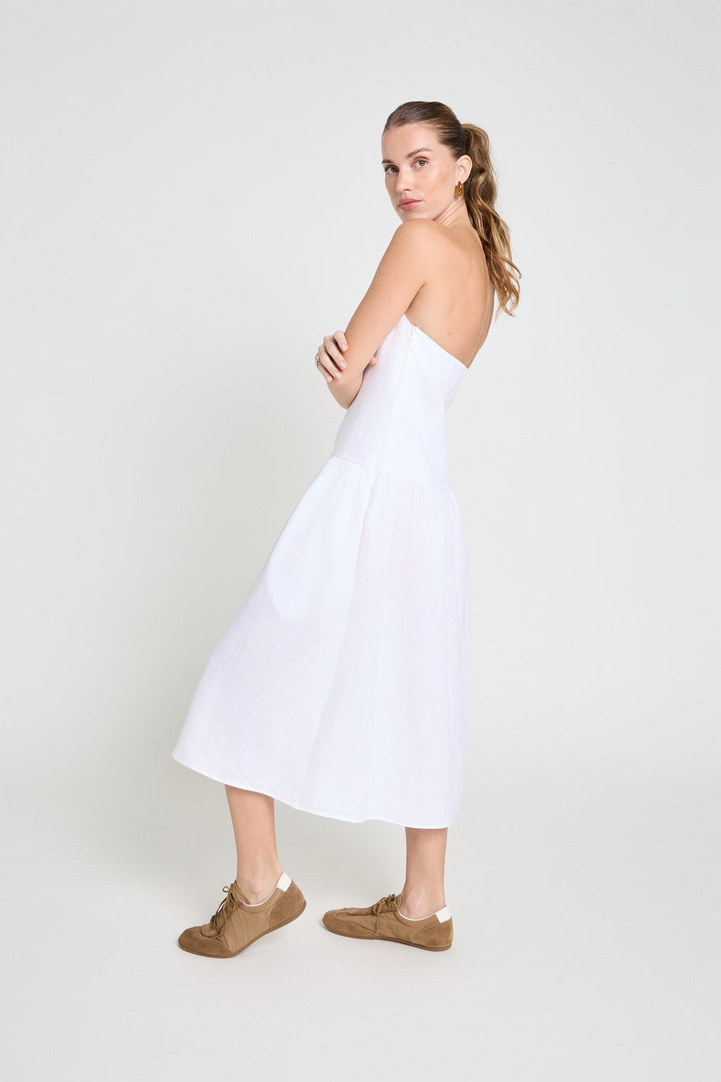 Vestido em linho - Branco