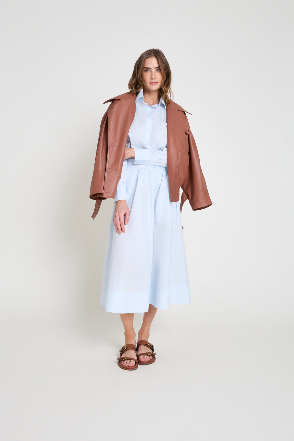 Jaqueta over em couro - Mocha