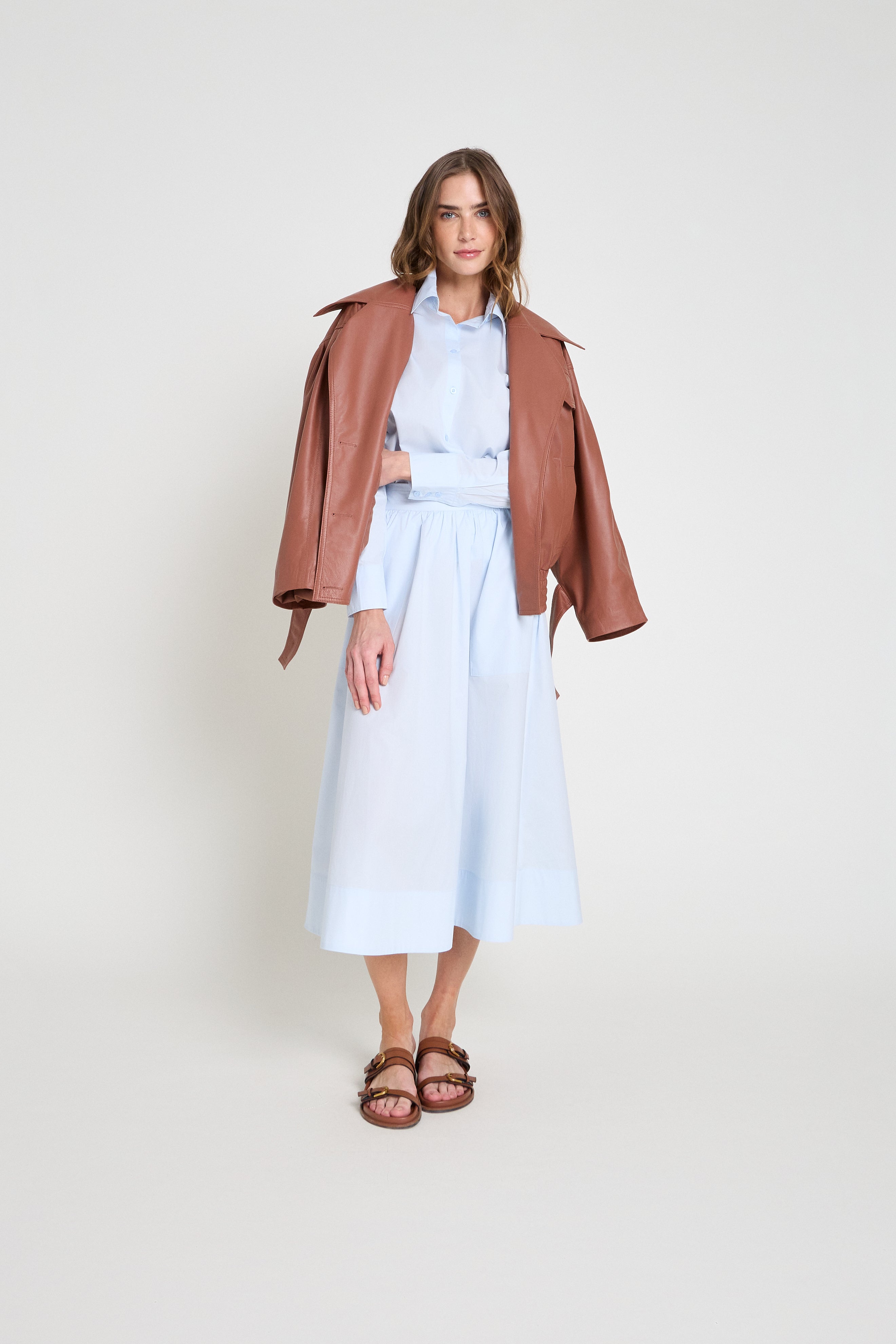 Jaqueta over em couro - Mocha