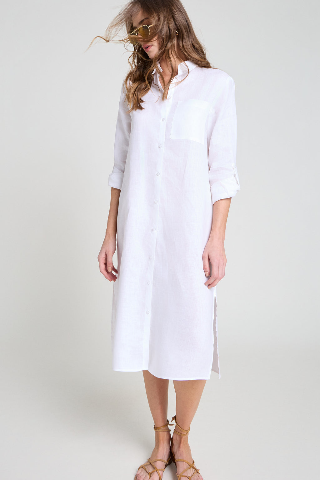 Chemise em linho - Branco