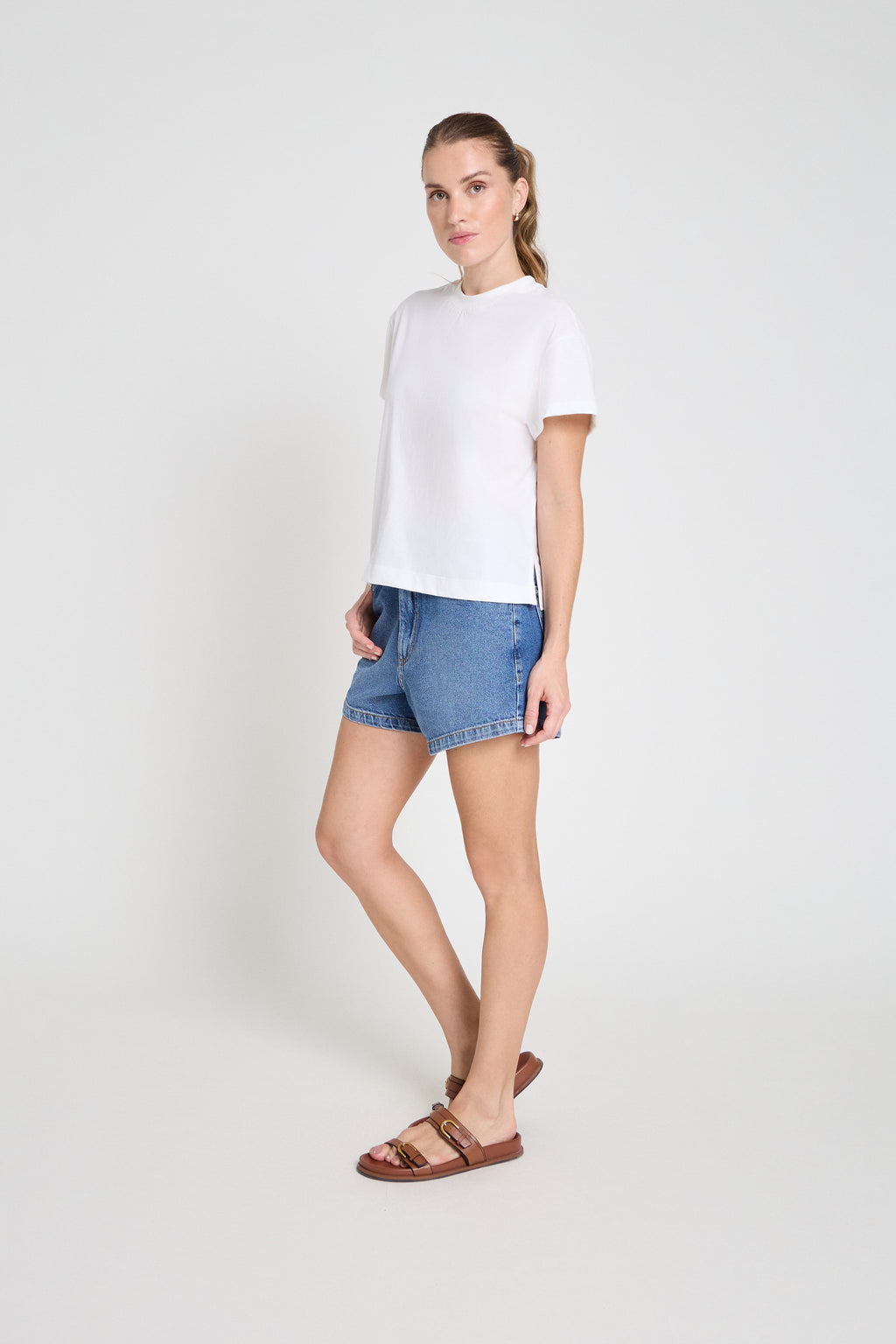 Camiseta decote redondo em algodão pima - Off White