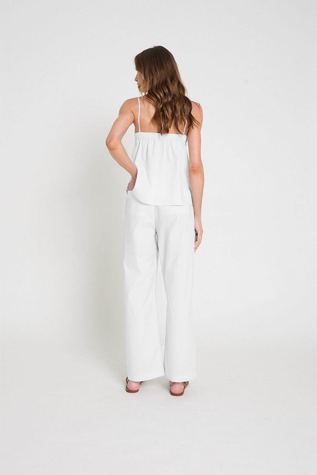 Calça em tricoline com elástico - Branco