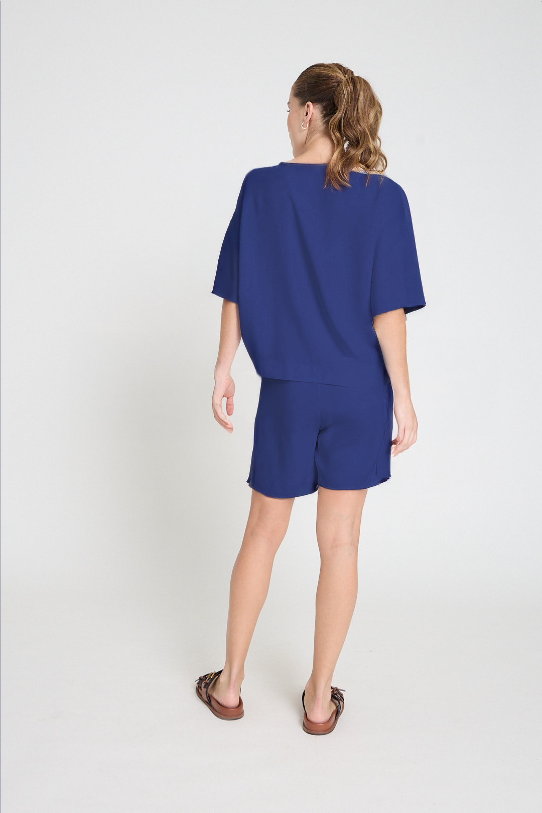 Blusa em crepe - Marinho