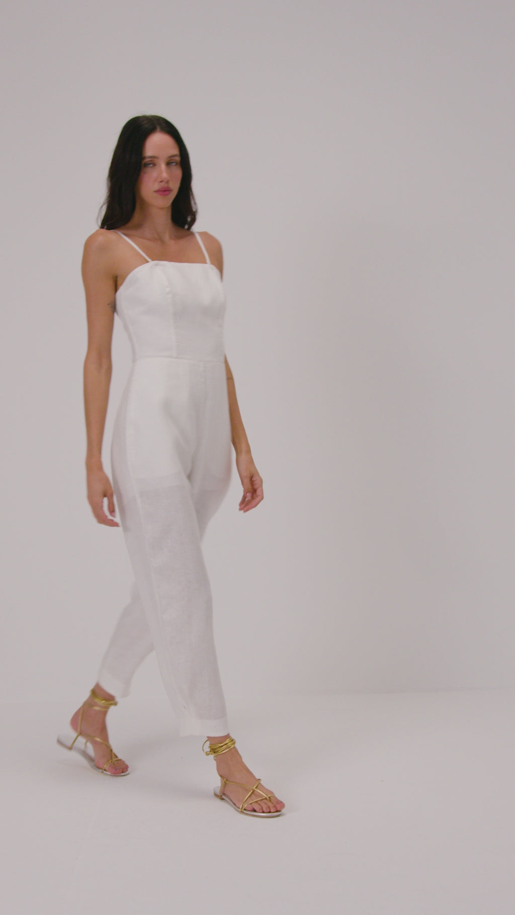 Macacão em linho - Off White