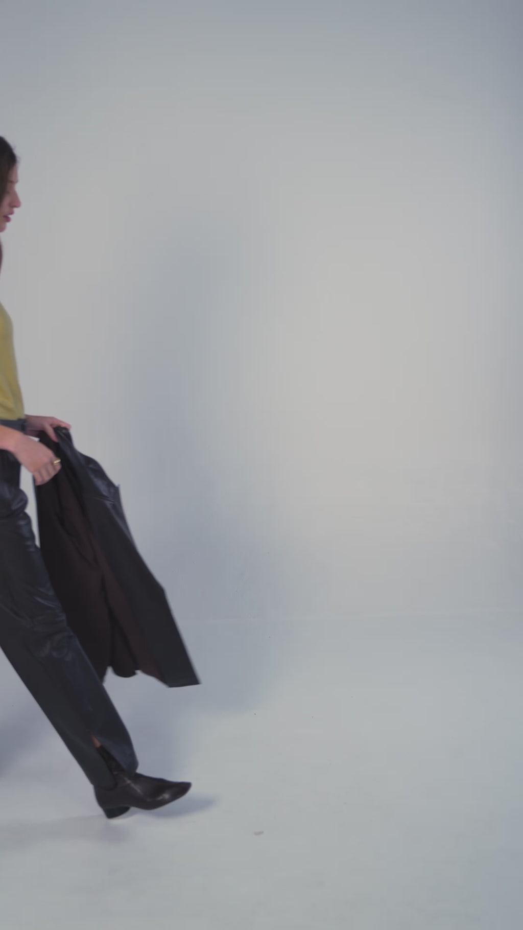 Blazer em Couro - Marrom