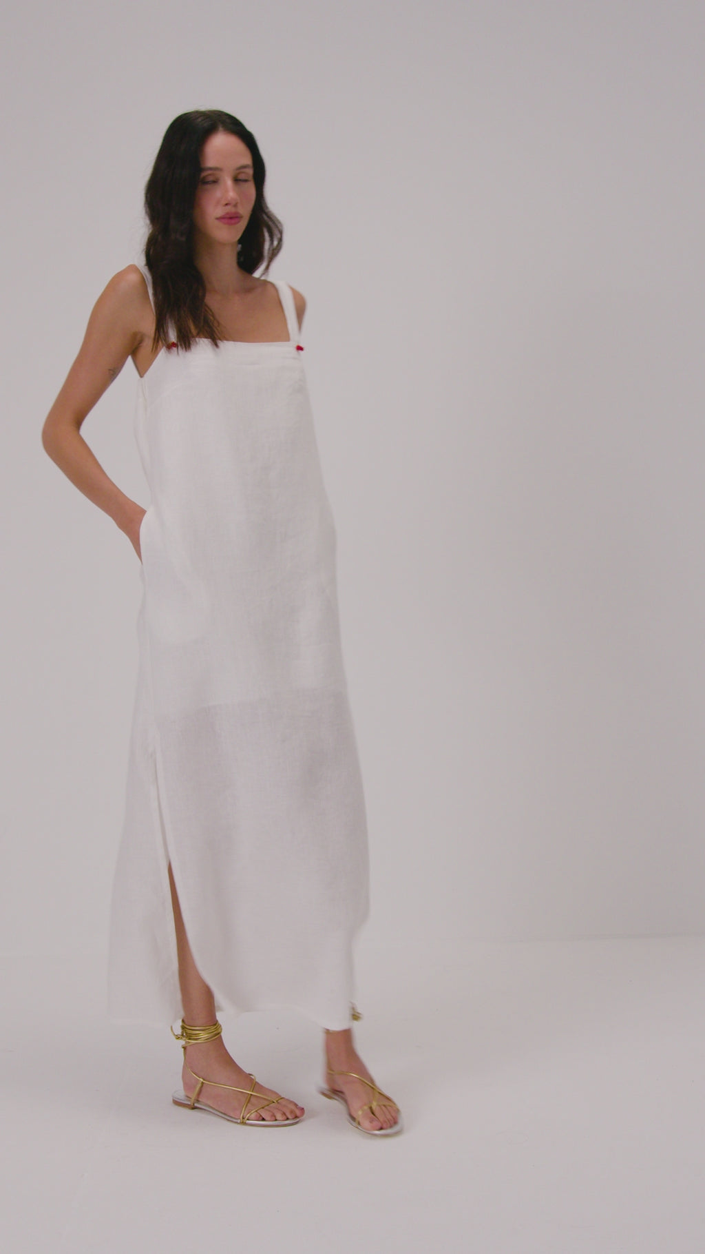 Vestido em linho - Off White