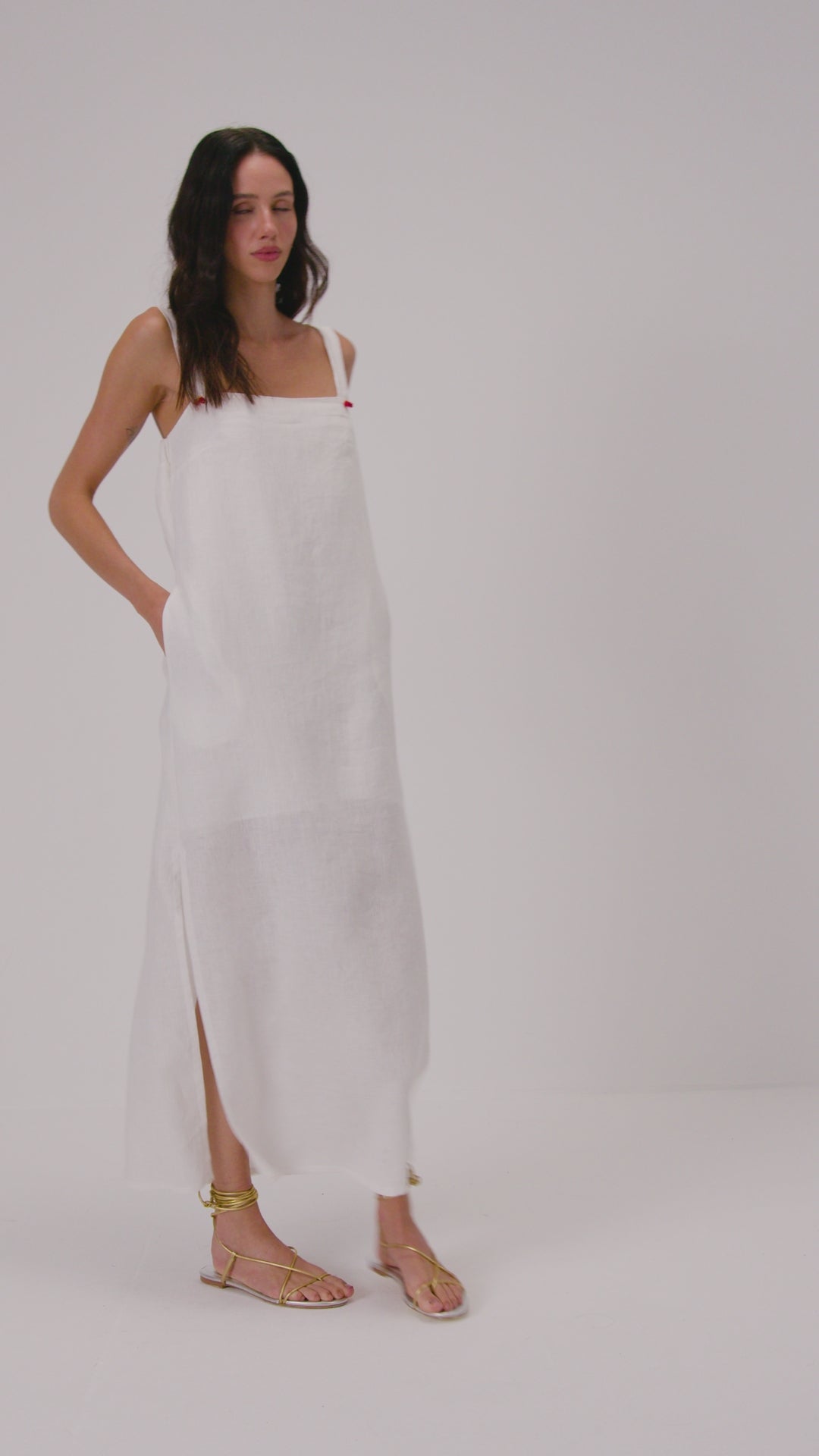 Vestido em linho - Off White