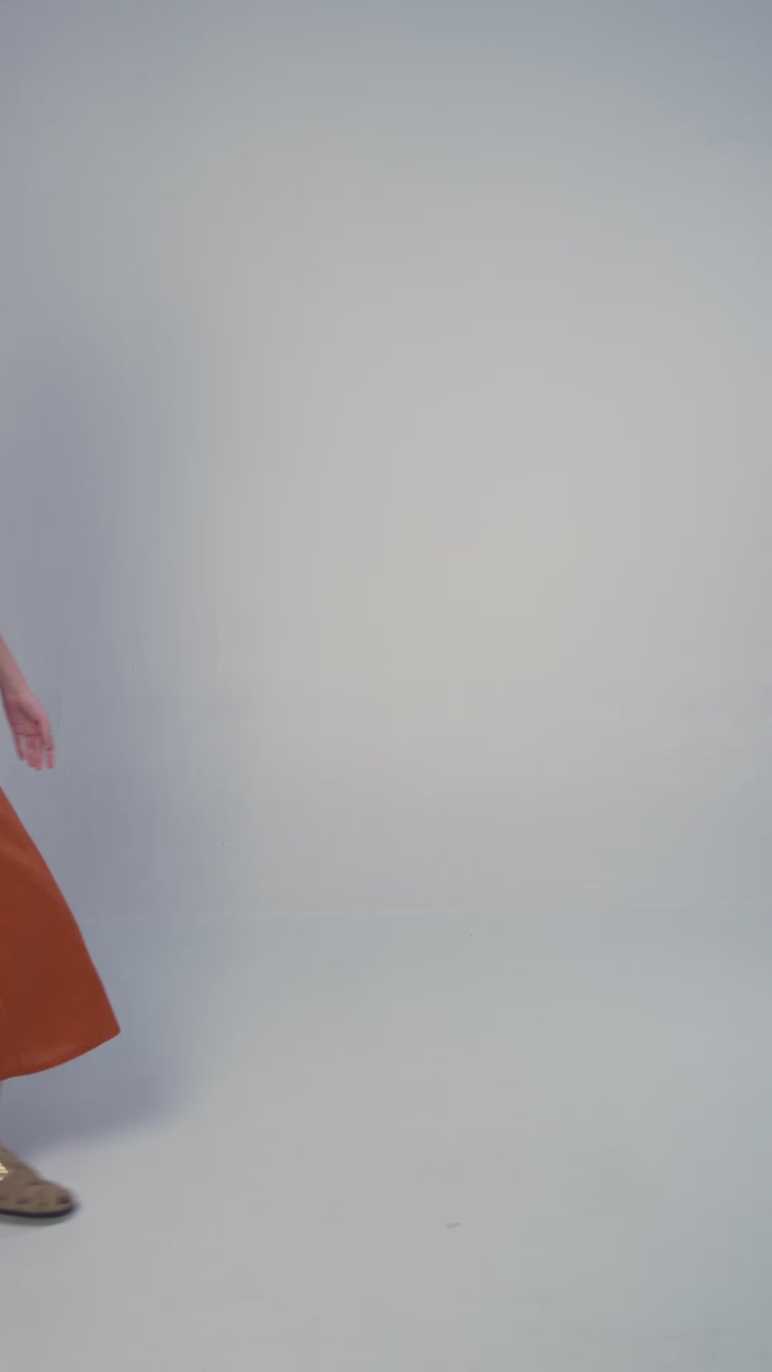 Vestido em Linho - Laranja Queimado