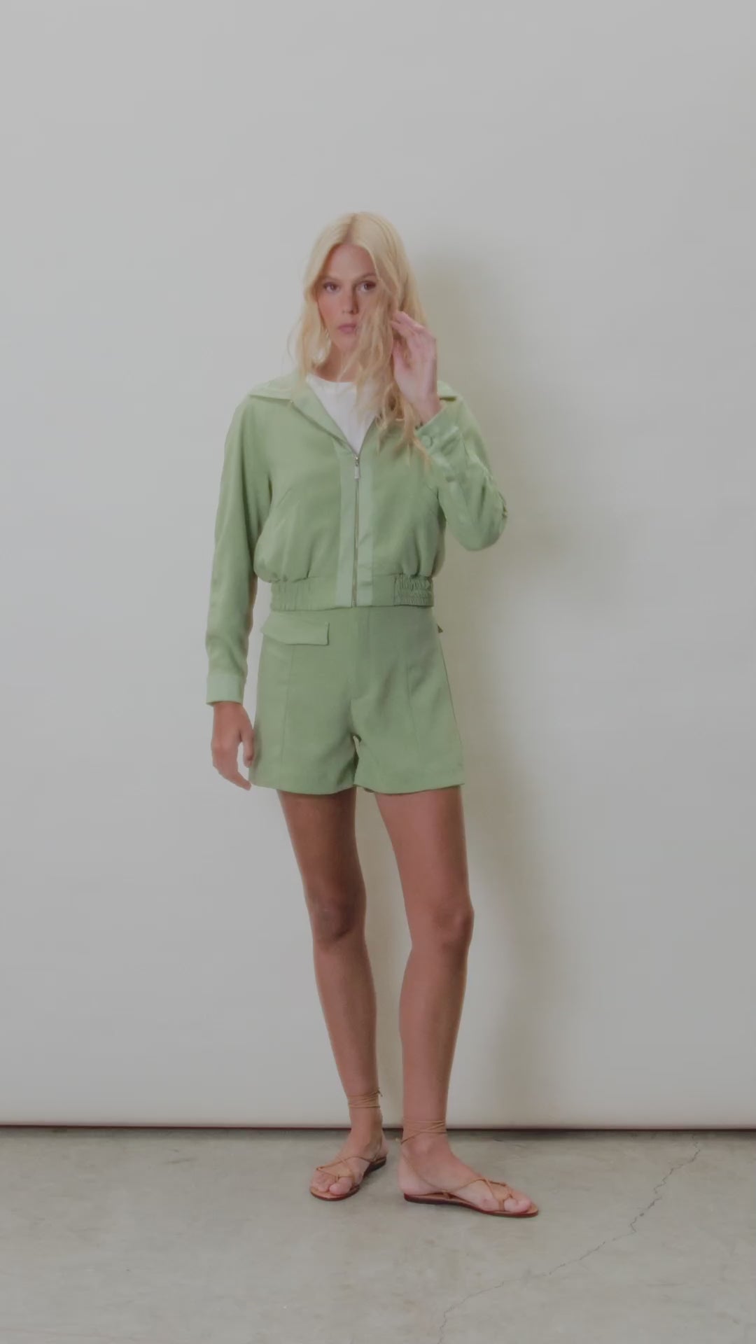 Jaqueta Em Crepe Patou - Verde