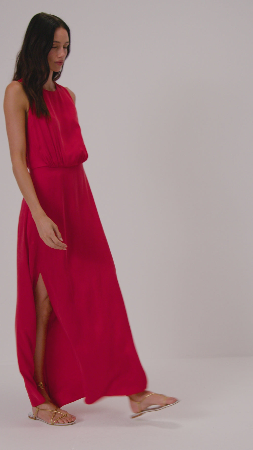 Vestido em cupro - Vermelho