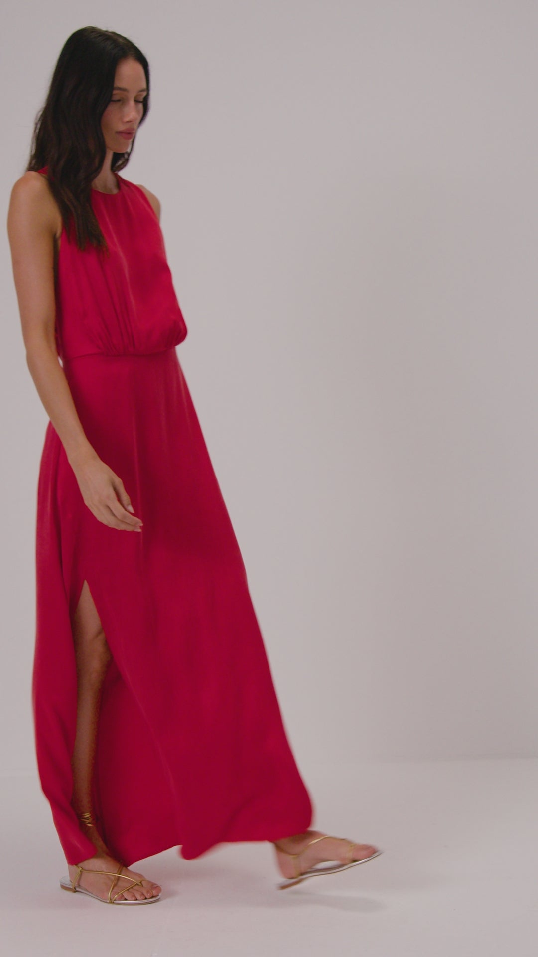 Vestido em cupro - Vermelho