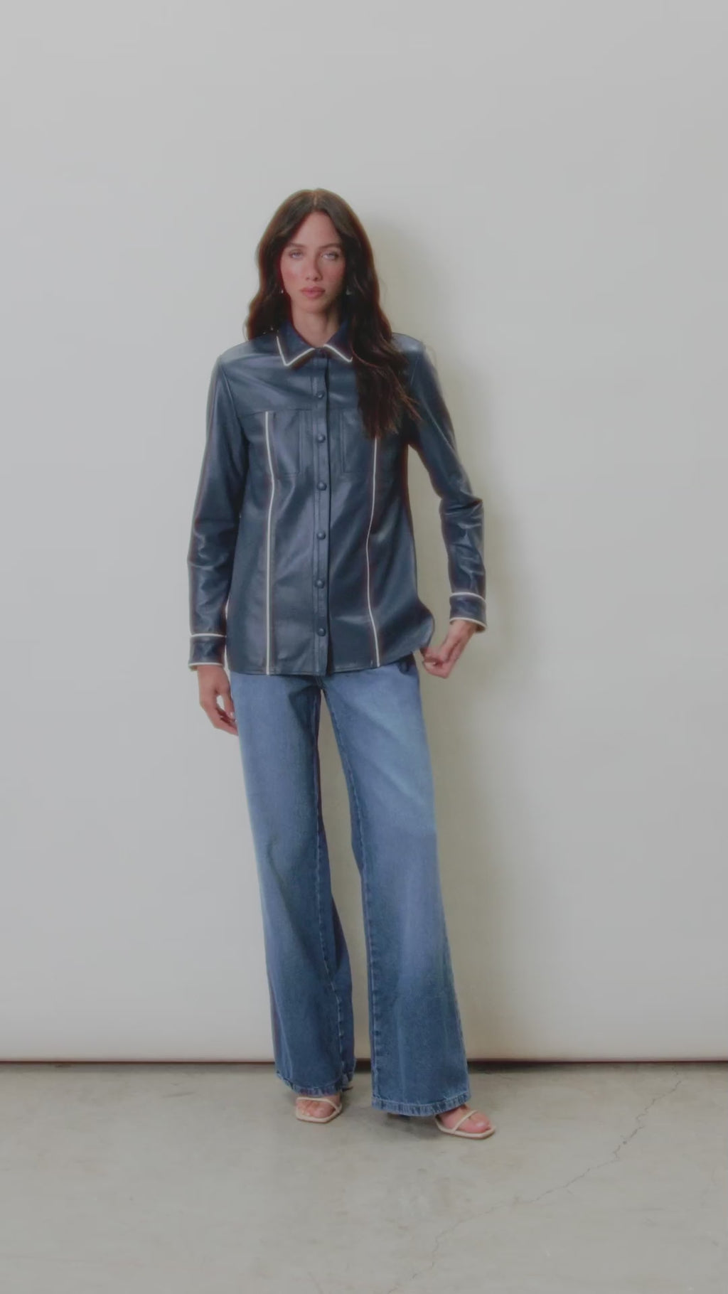 Camisa De Couro Filete - Azul