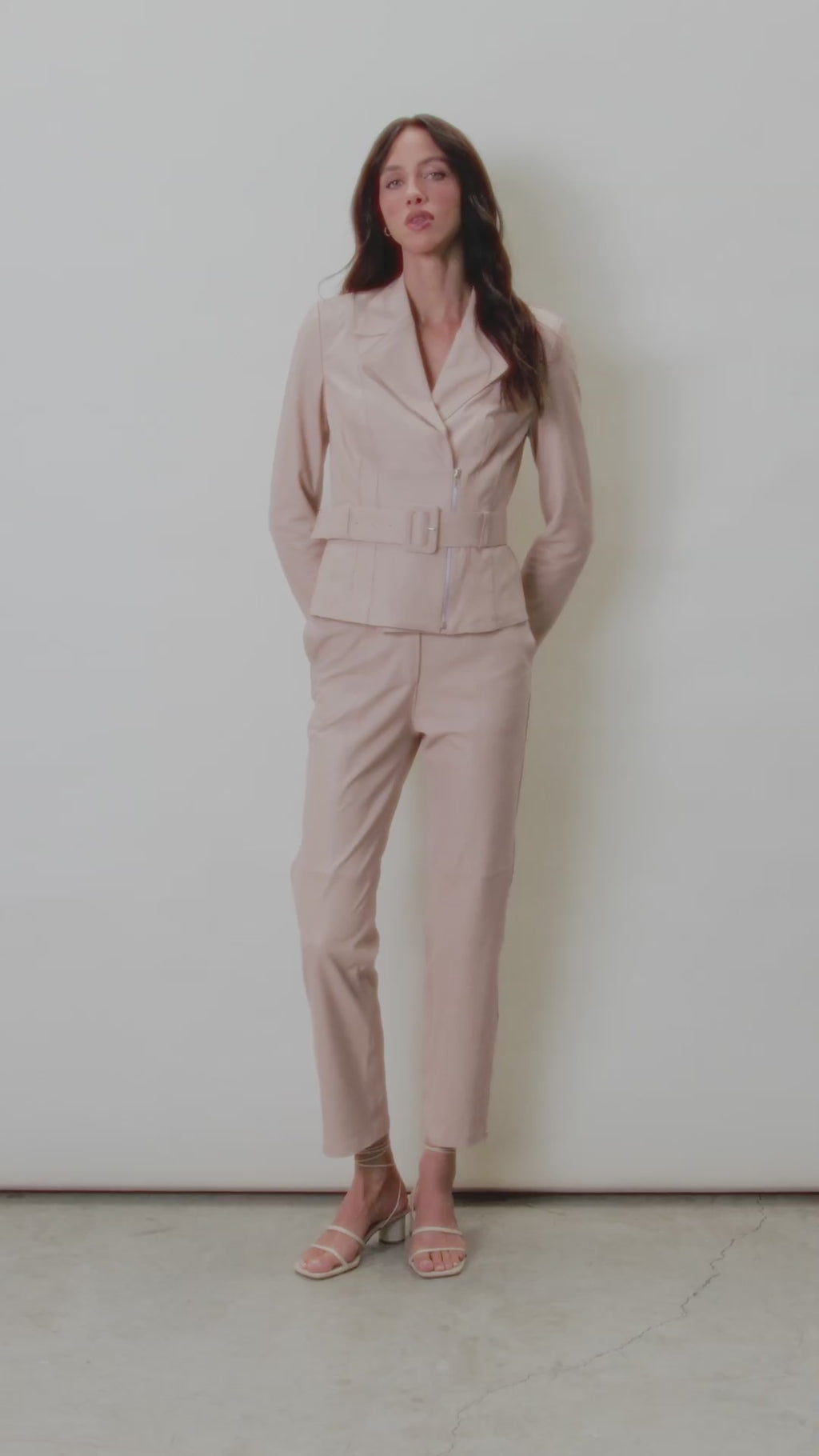 Calça Capri De Couro - Rosa