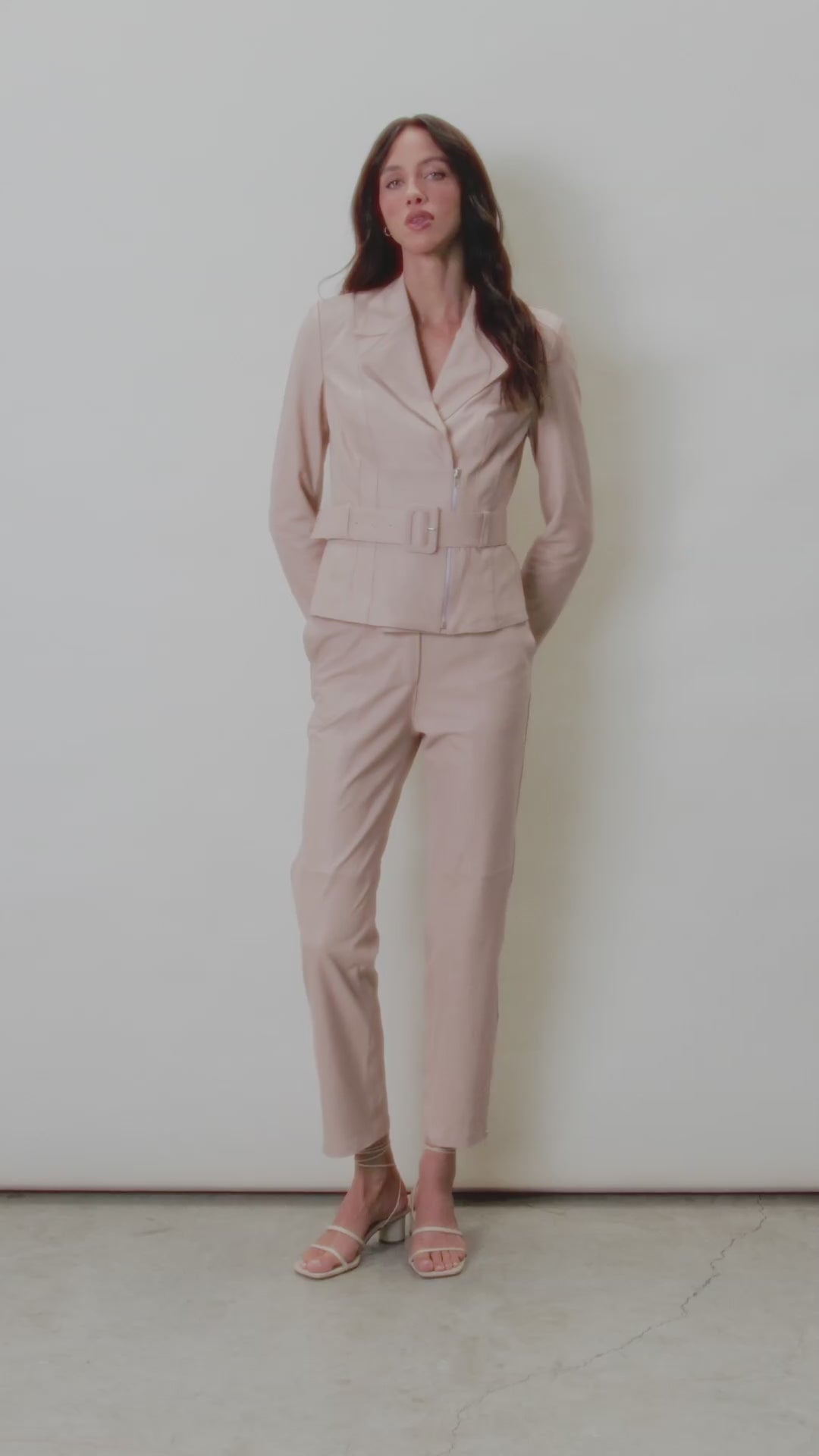 Calça Capri De Couro - Rosa