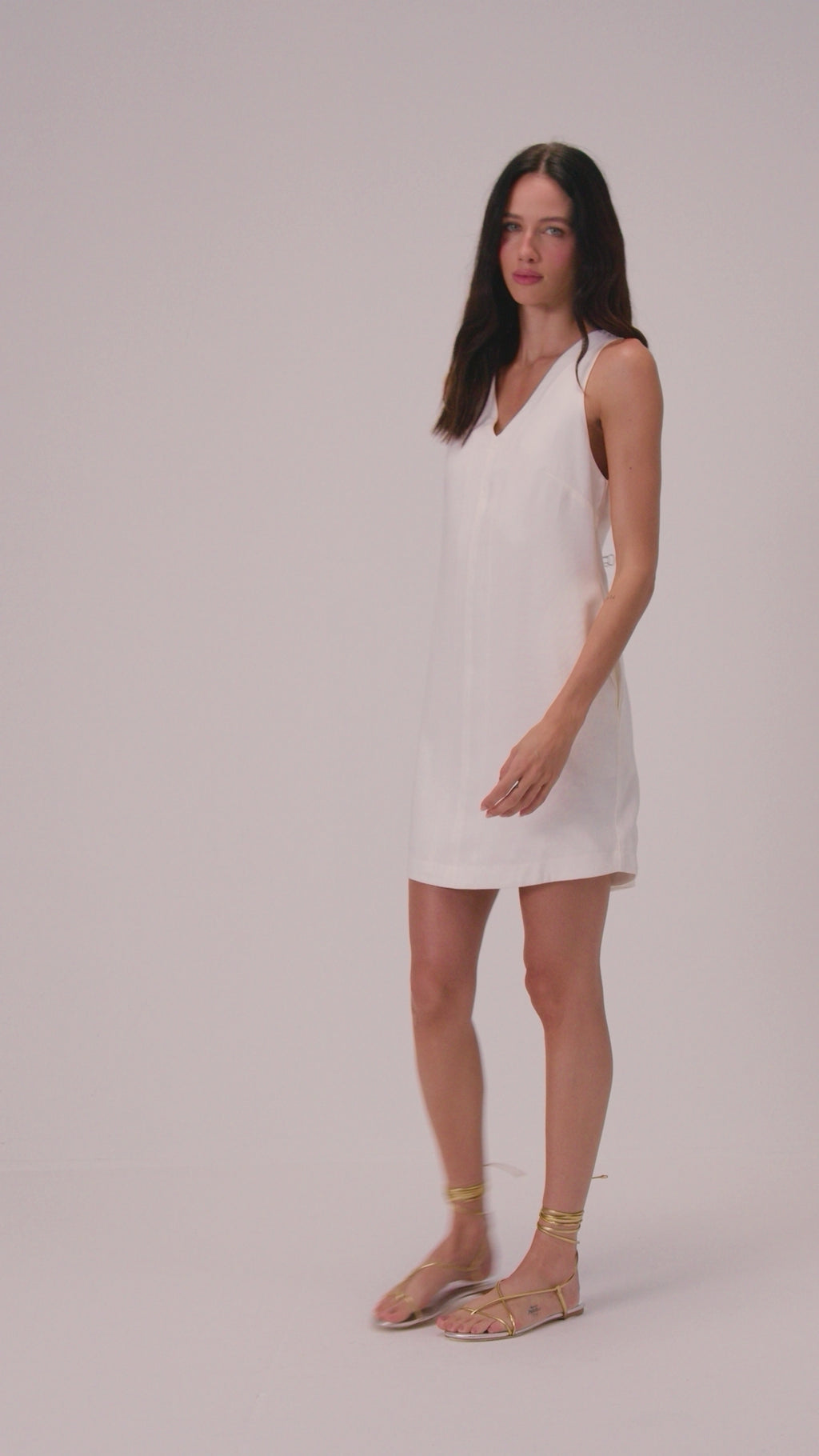 Vestido em alfaiataria - Off White