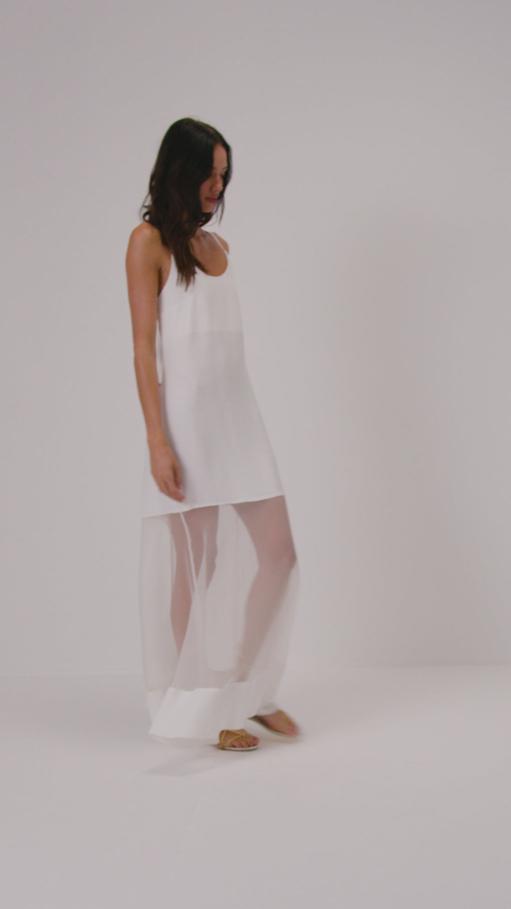 Vestido em crepe - Off White