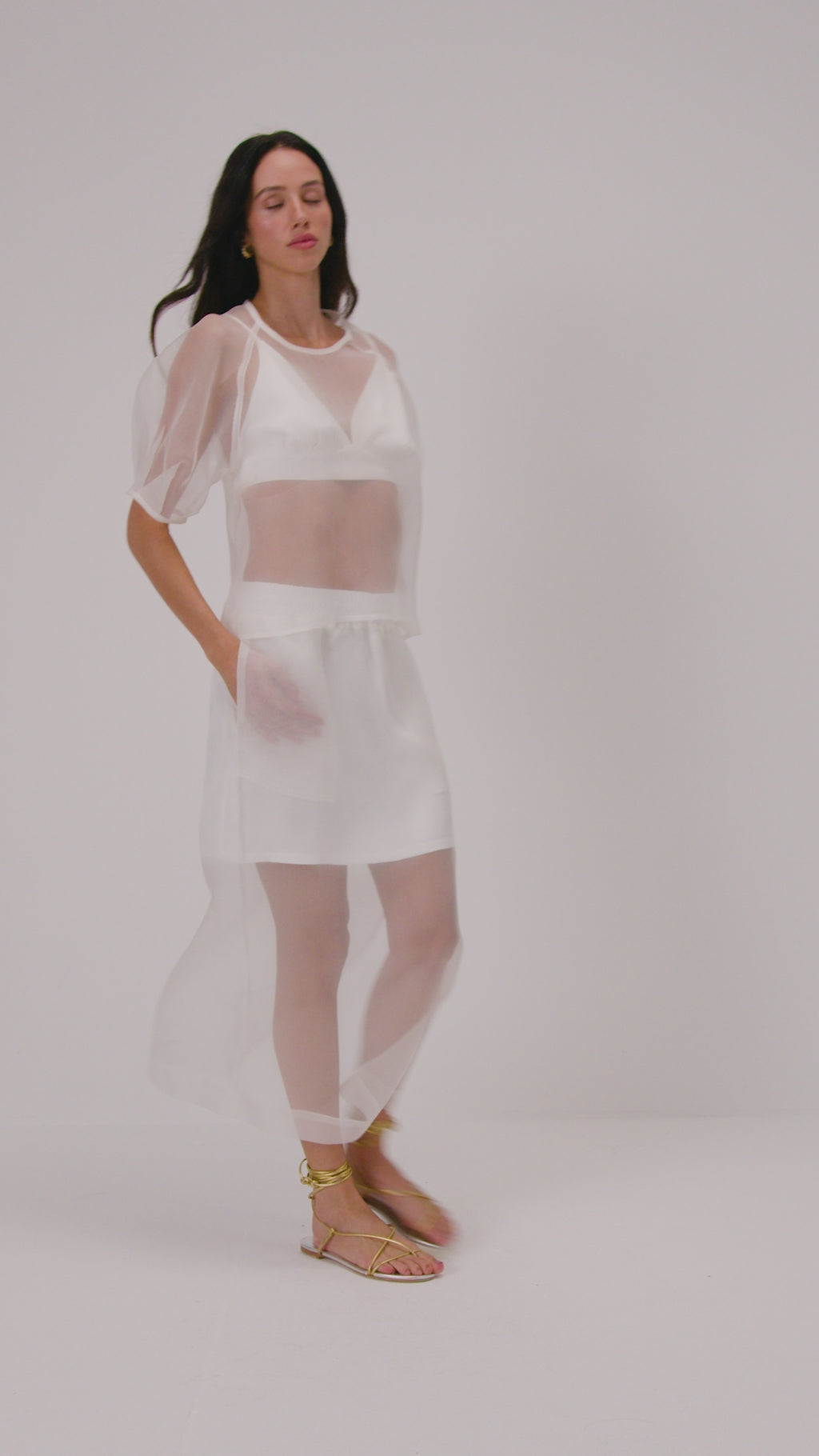 Saia em organza - Off White