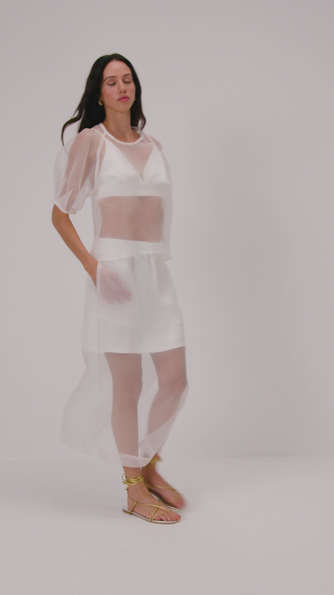 Saia em organza - Off White