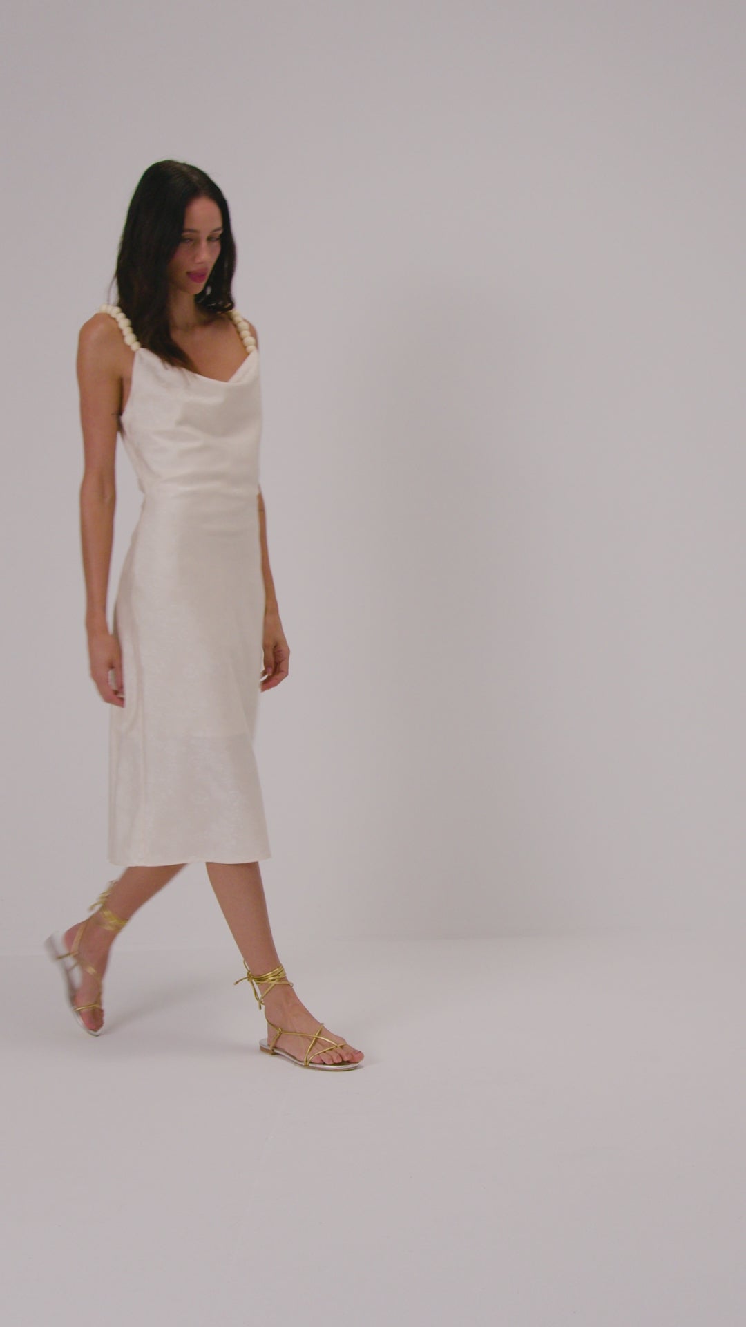 Vestido em jacquard - Papel