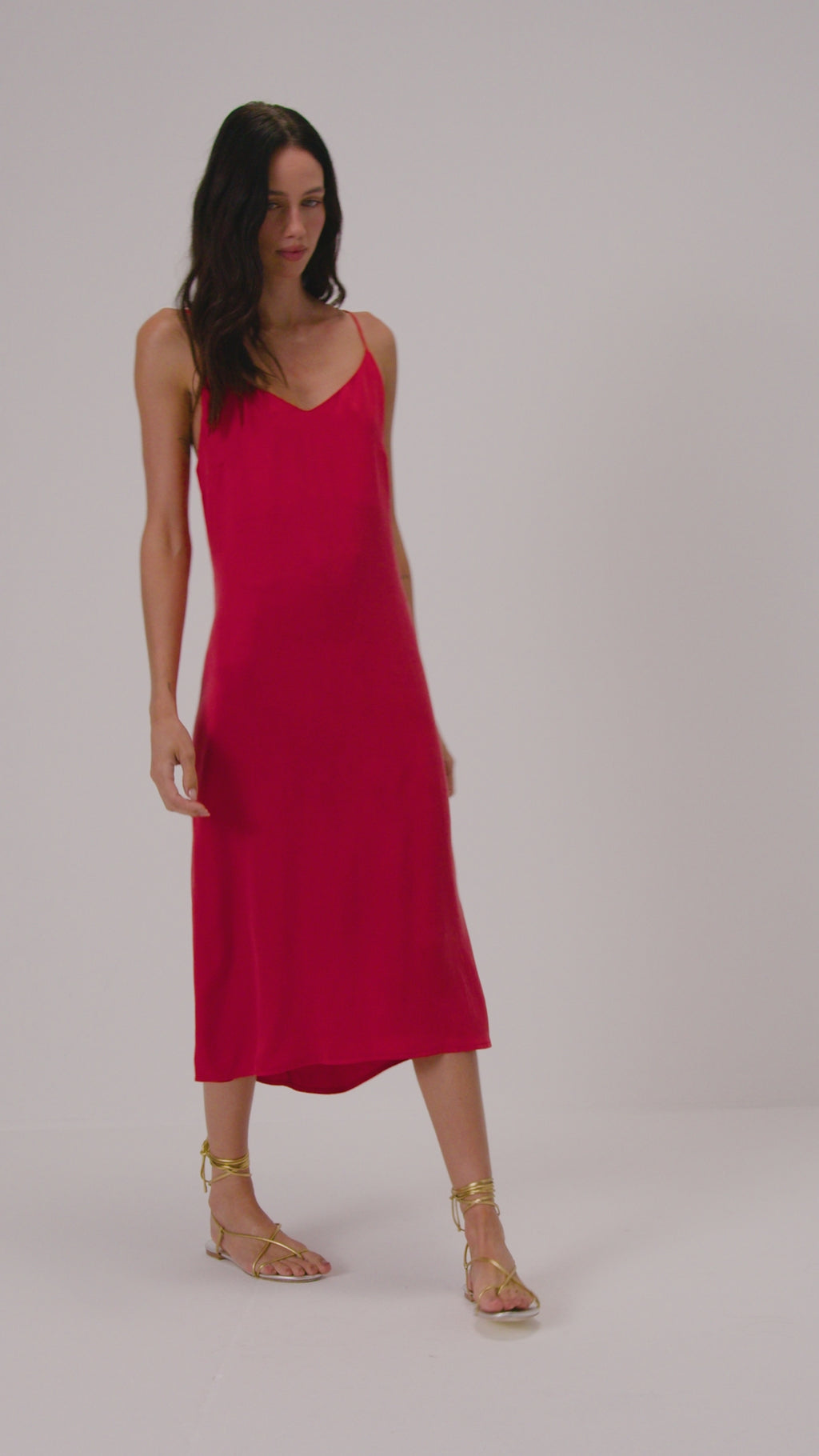 Vestido em cupro - Vermelho