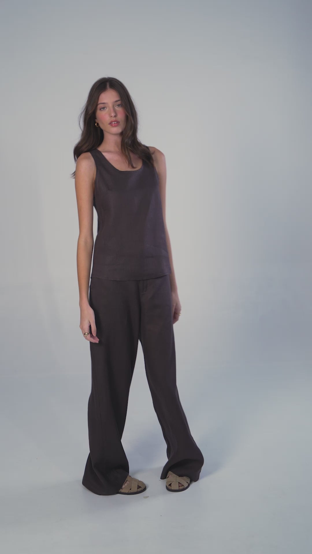 Calça em Linho - Marrom