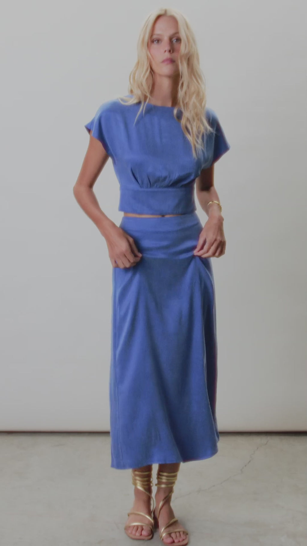 Blusa Em Cupro - Azul