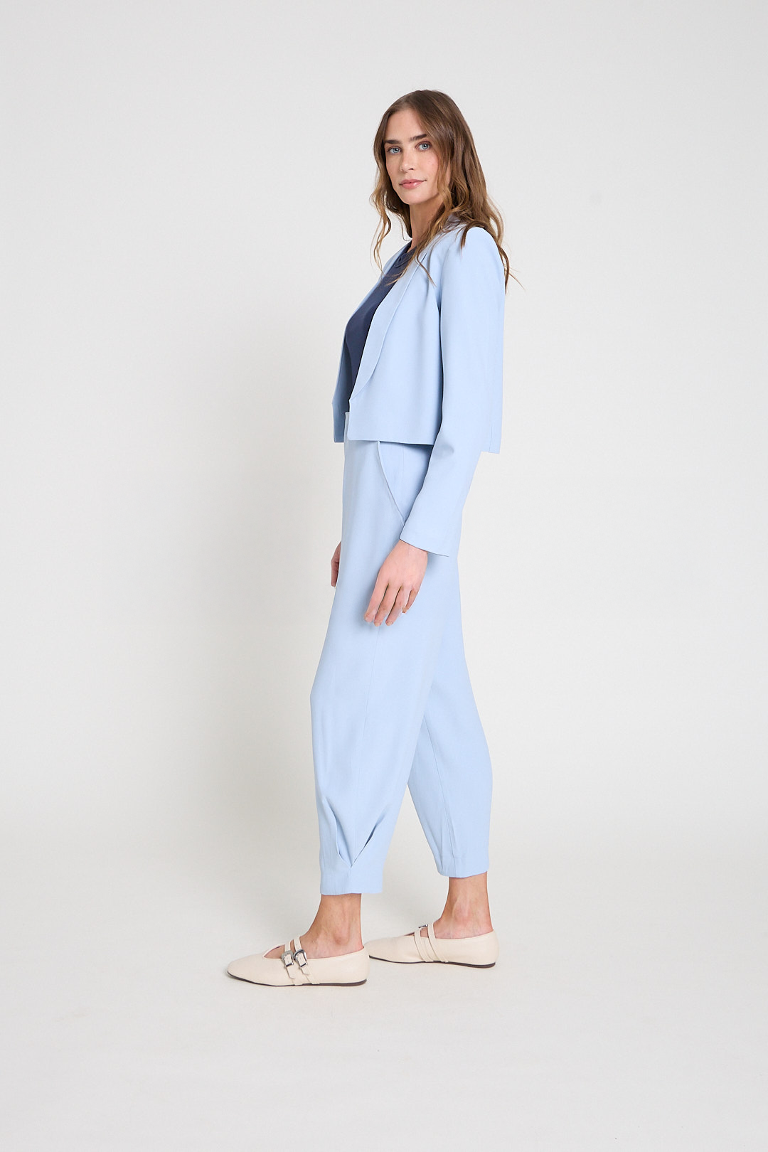 Blazer em crepe - Azul claro