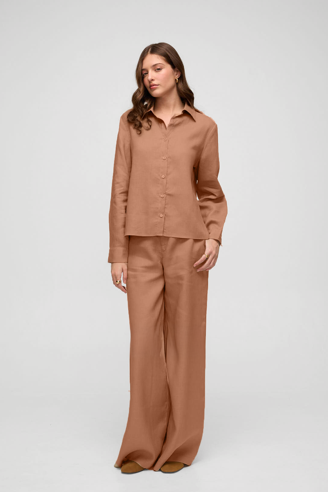 Camisa em linho - Mocha